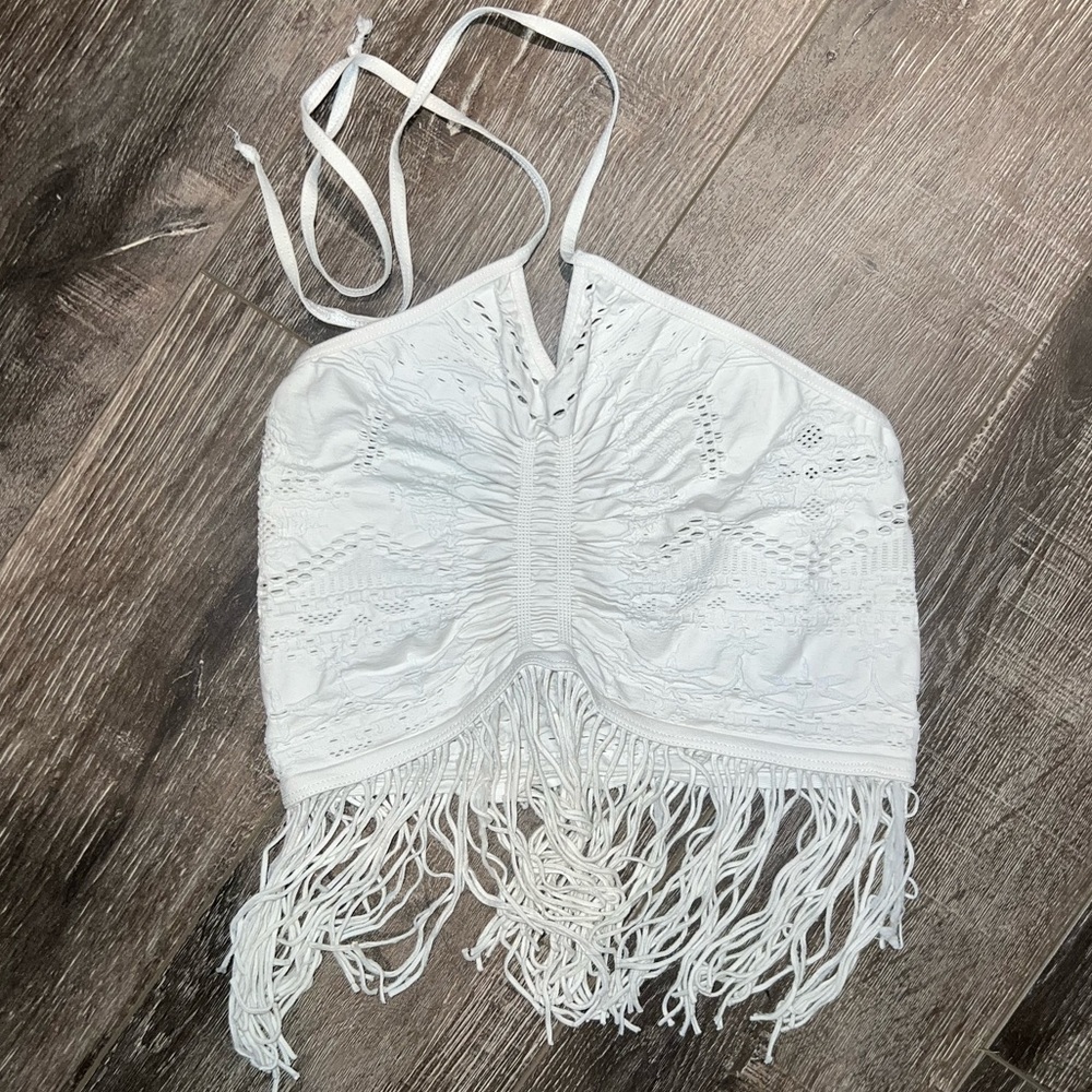 Fringe Halter Crop Top
